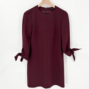 Tibi Women’s Dress Size 2 Plum Shift Tie Sleeves
